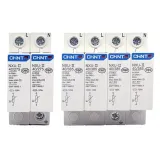 NU6-II 100KA/4P Surge Protection Device 385V AC 4 Pole Lightning Protector DIN Rail Mount