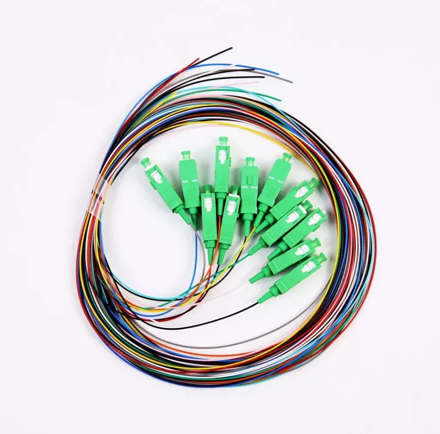 FTTH Pigtails Fiber Optic Bundle Pigtails SCAPC Connector 12 Color 0.9mm SM