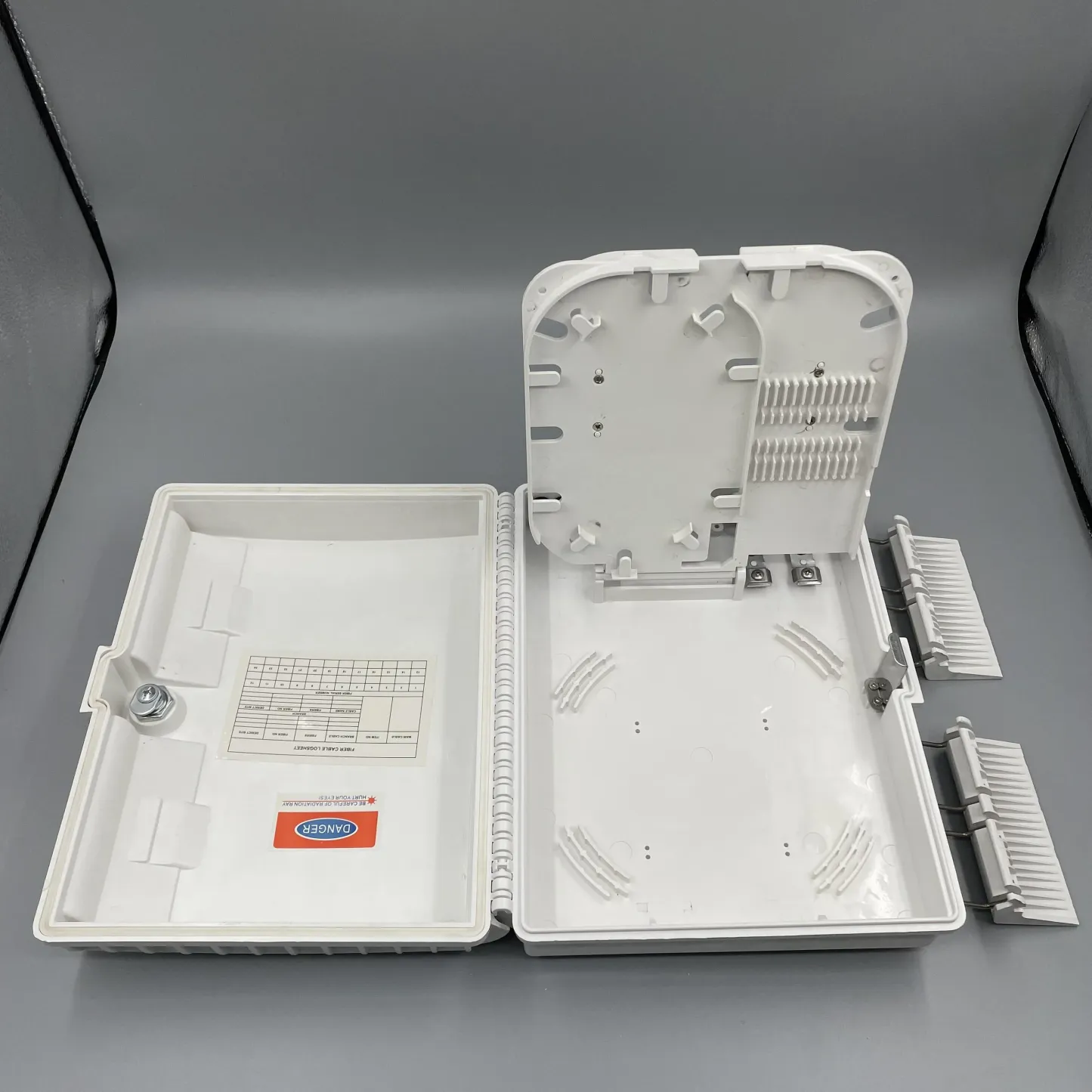 Fiber Optic Distribution Box Plc Splitter White  Black Color Odb Nap 16 Core Optical Fiber Terminal  Ftth Nap  Box-boxintelecom