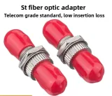 FC-ST Metal Dual Core Fiber Optic Adapter Flange Coupler for FTTH and IP Network Applicati