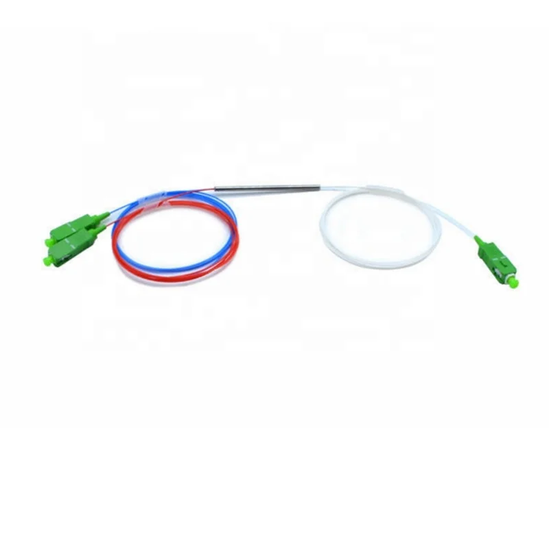 1x2 0.9mm  steel tube unbalanced coupler fiber optic fbt splitter fbt coupler