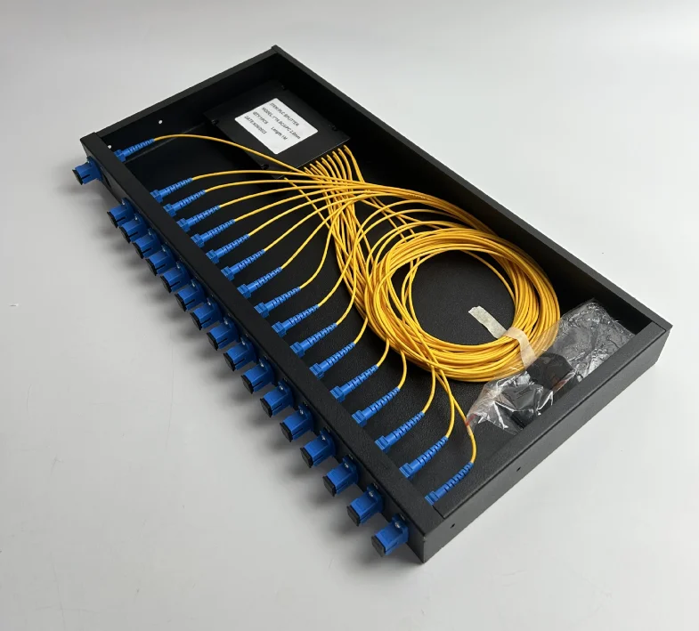 16 Port Fiber Optic Termination Box, Telecom-Grade SC/FC/LC Fully Loaded Splice Box with