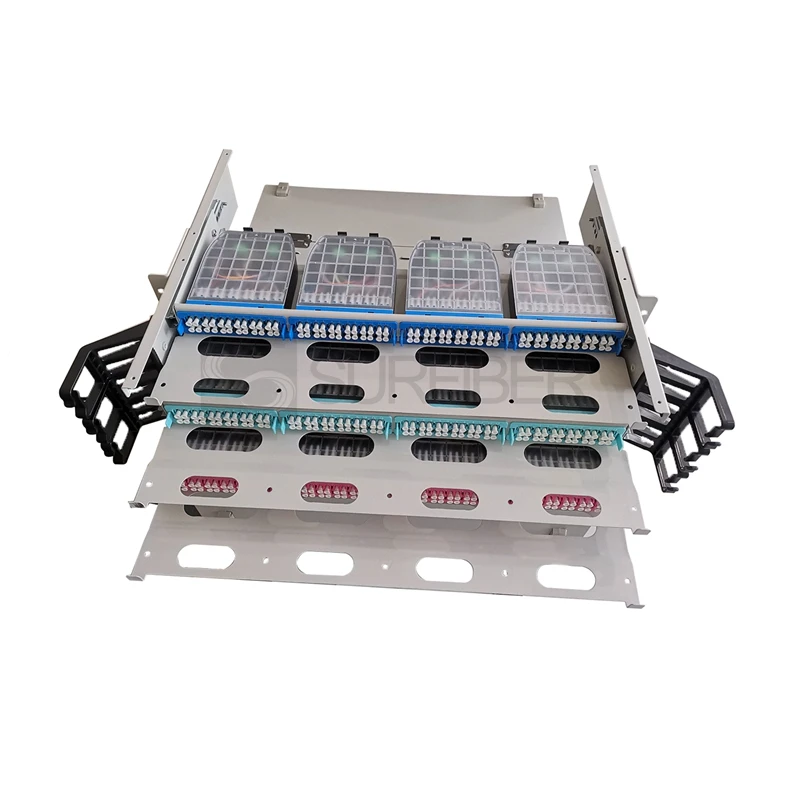 High Density 3U MTP MPO Fiber Optic Patch Panel with ODF Enclosure 3U Chassis Modules for 