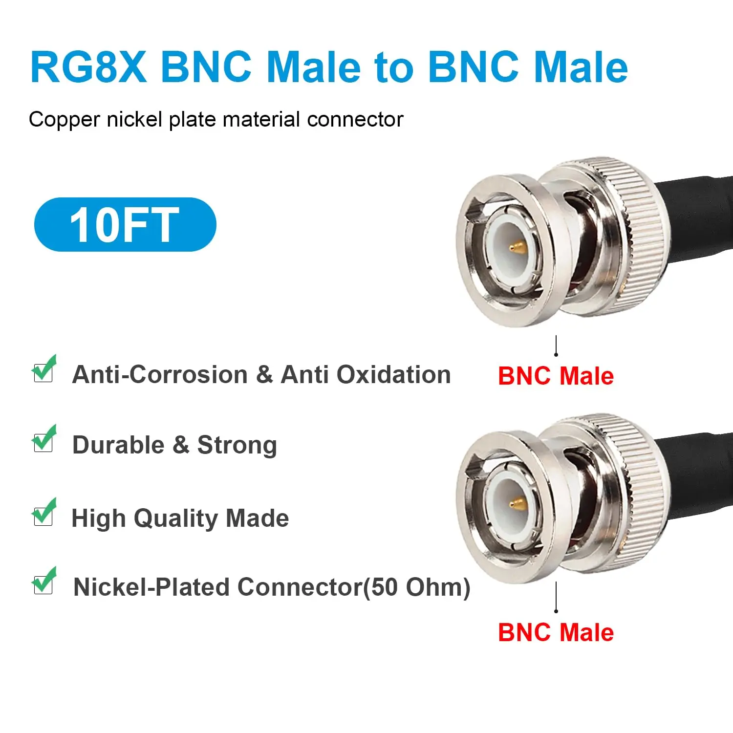 BNC Male Straight Plug cable 100m 12G-SDI Cable 3G-SDI  4K 8K CCTV Camera HD-SDI  Camera cable-boxintelecom
