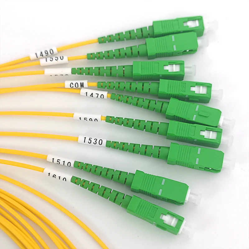 Black ABS 4CH BIDI CWDM Mux Demux System 5G 1470-1610nm Wavelength Yellow SC/APC Connector 1m/Customizable Fiber Cable for FTTx