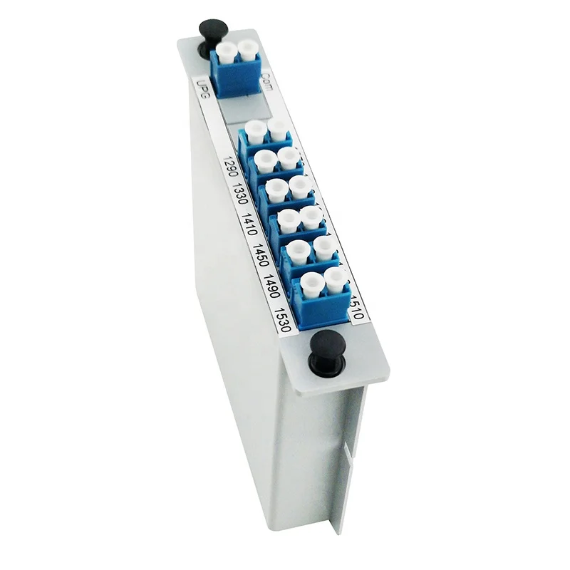 Fiber Optic Equipment Plastic 12CH MUX 1260-1620nm Fiber CWDM Cassette Module with LC UPC Adaptor-boxintelecom