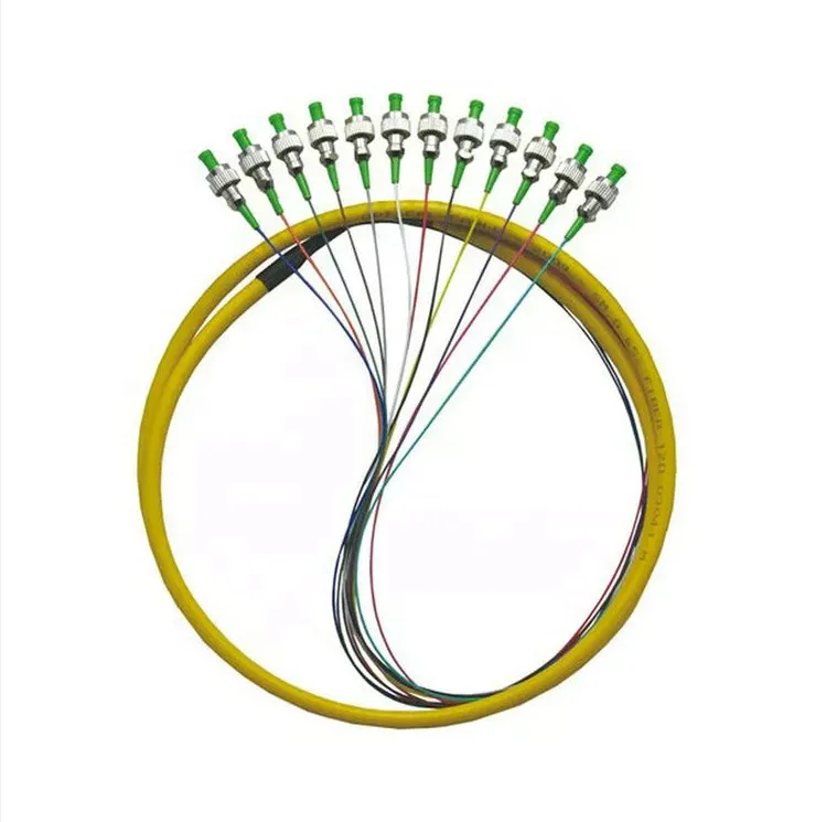 FTTH Pigtails  Fiber Optic Bundle Pigtail FCAPC Connector 12 Color 0.9mm SM
