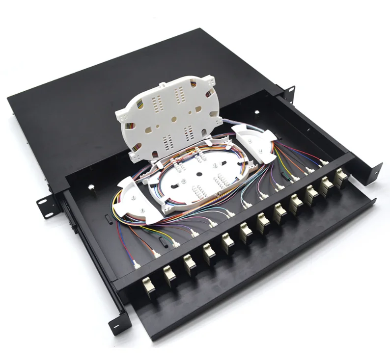 12 Port Fiber Optic Patch Panel, 12-Core SC MM ODF, Rack-Mount Optical Distribution Frame for Data Centers-boxintelecom