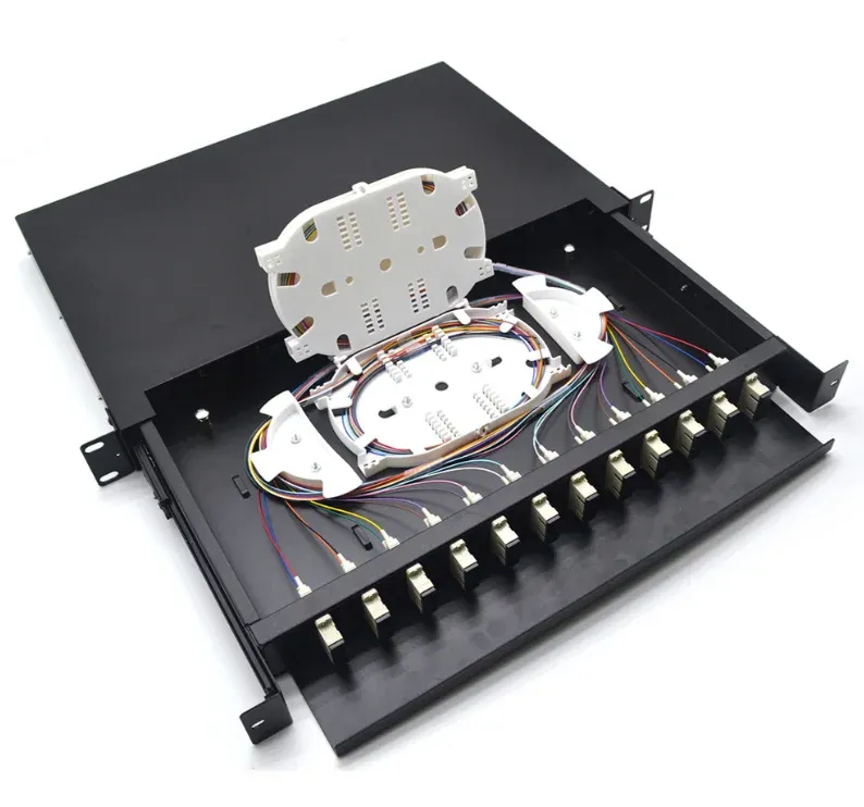 12 Port Fiber Optic Patch Panel, 12-Core SC MM ODF, Rack-Mount Optical Distribution Frame for Data Centers-boxintelecom