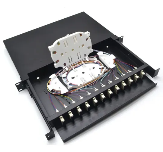 12 Port Fiber Optic Patch Panel, 12-Core SC MM ODF, Rack-Mount Optical Distribution Frame 