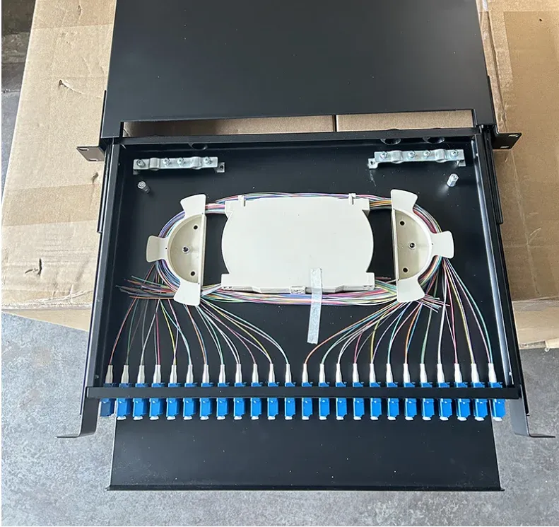 Rack Mount Fiber Optic Patch Panel 24/48 Core, Sliding Drawer ODF with SC LC ST Adapters,