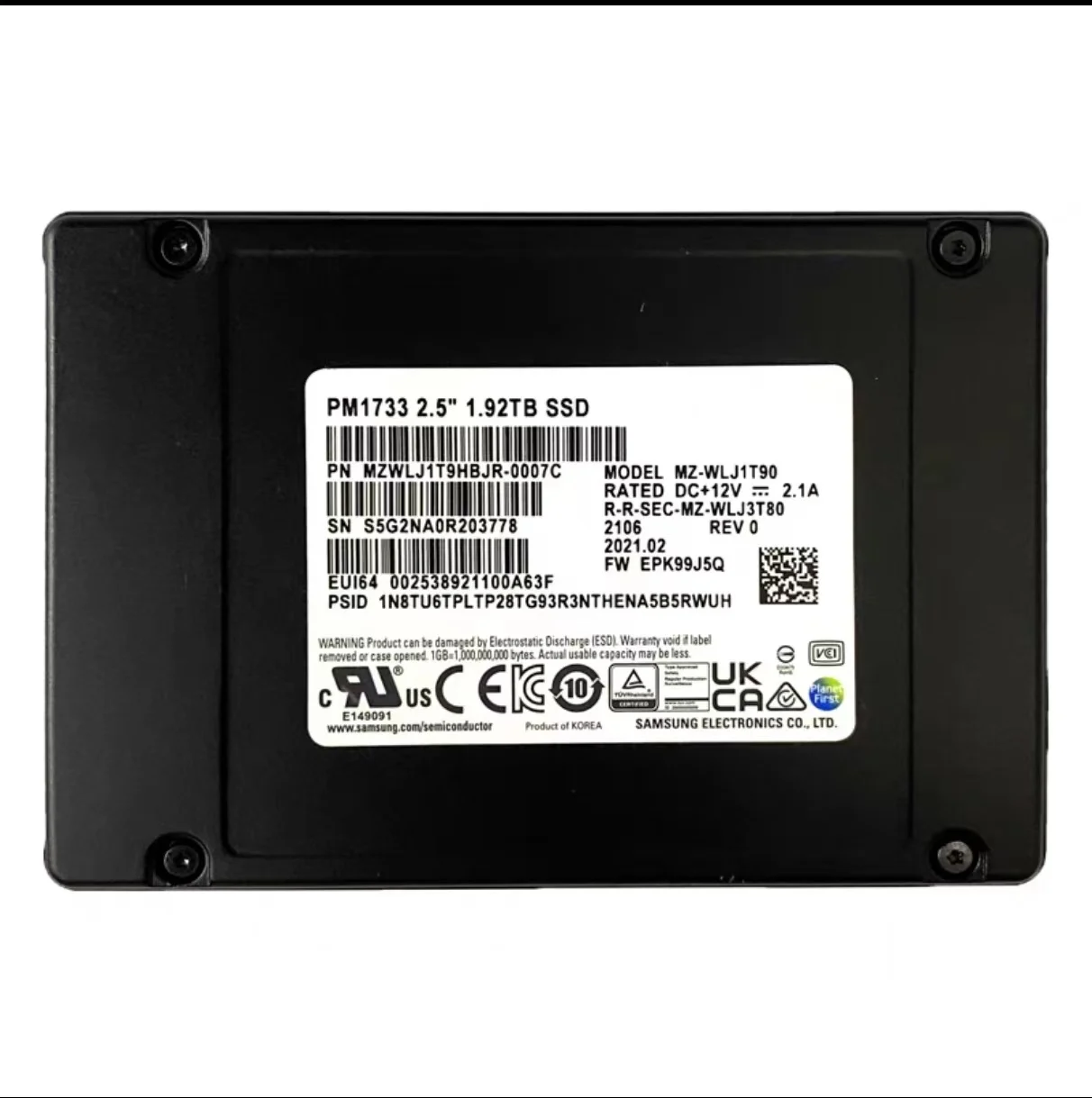 Wholesale Hard of DELL Version for Server PM1733 1.92T U.2 2.5-Inch Enterprise Solid State