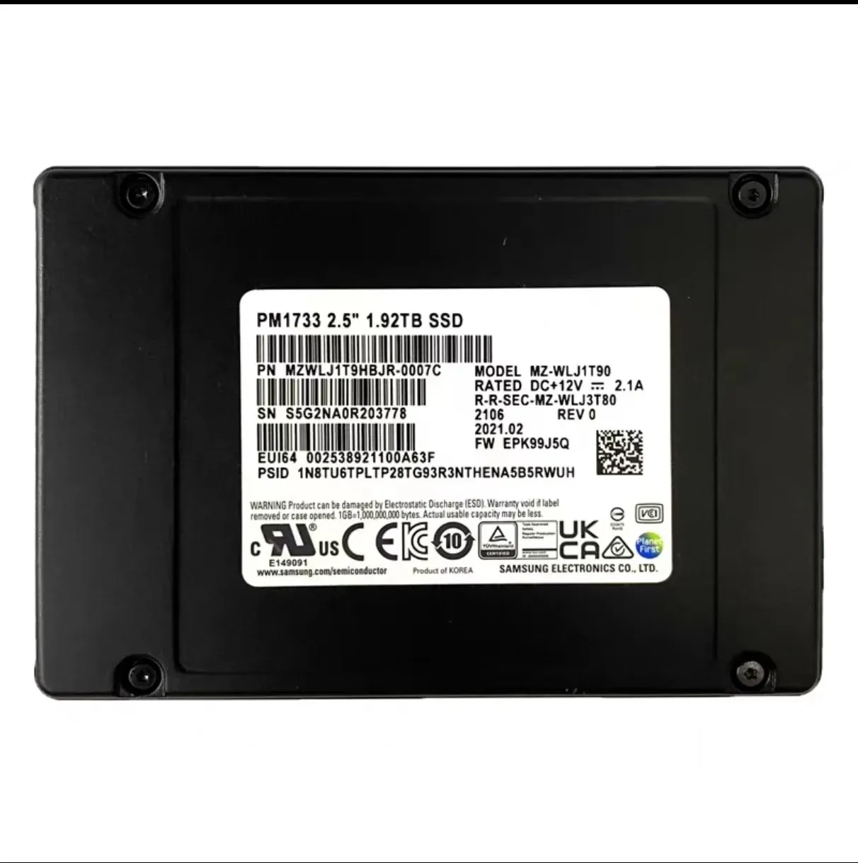 Wholesale Hard of DELL Version for Server PM1733 1.92T U.2 2.5-Inch Enterprise Solid State
