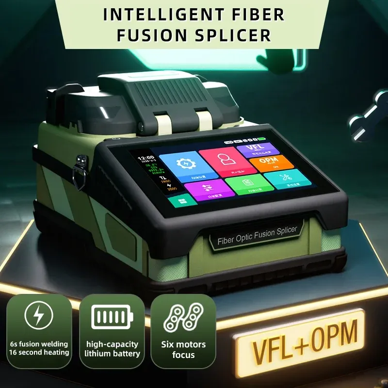 High Quality K6 FTTH Optical Fiber Optic Equipment Six Motors Fusion Splicer Machine Cable