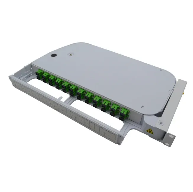 Sliding Type Indoor 24 Port Fiber Optic Patch Panel Wall Mount with SC Adapter