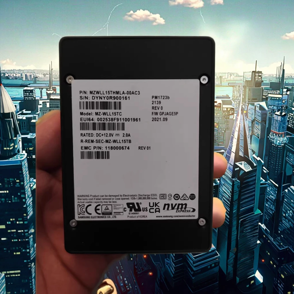 Enterprise Grade 15.36TB U.2 NVMe SSD PM1723B 122K TBW Database AI Storage Disk Ultra Durable for Telecommunications Products