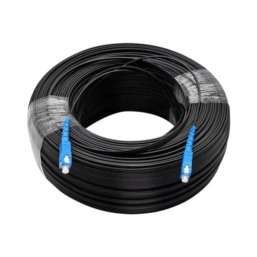 SC UPC SC APC FTTH Drop Cable Jumper 1 Core G657A1 Indoor Outdoor Fiber Optic Drop Wire Pa