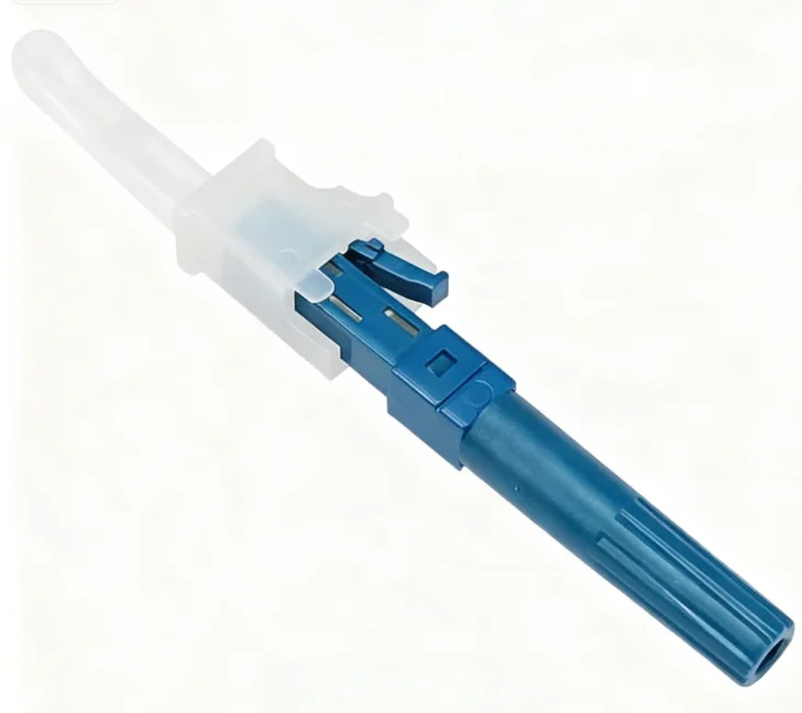 LC APC/UPC Screw Fiber Optic Fast Connector, Pre-Embedded Quick Assembly Connector for 0.9