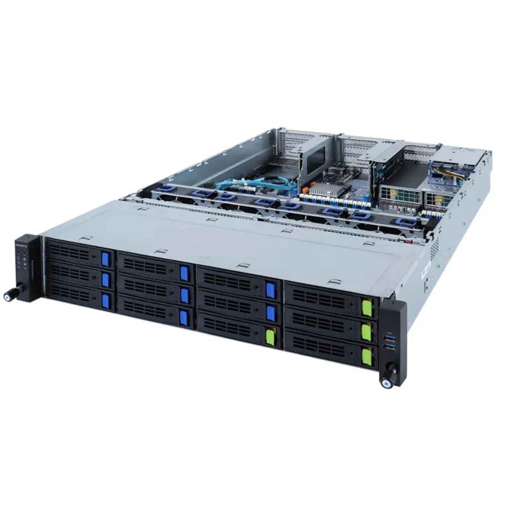 Hot Sale Gigabyte R282-3C1 2U Rack with 3rd Gen Intel Xeon Scalable 12+2-Bay Gen4 NVMe/SAT