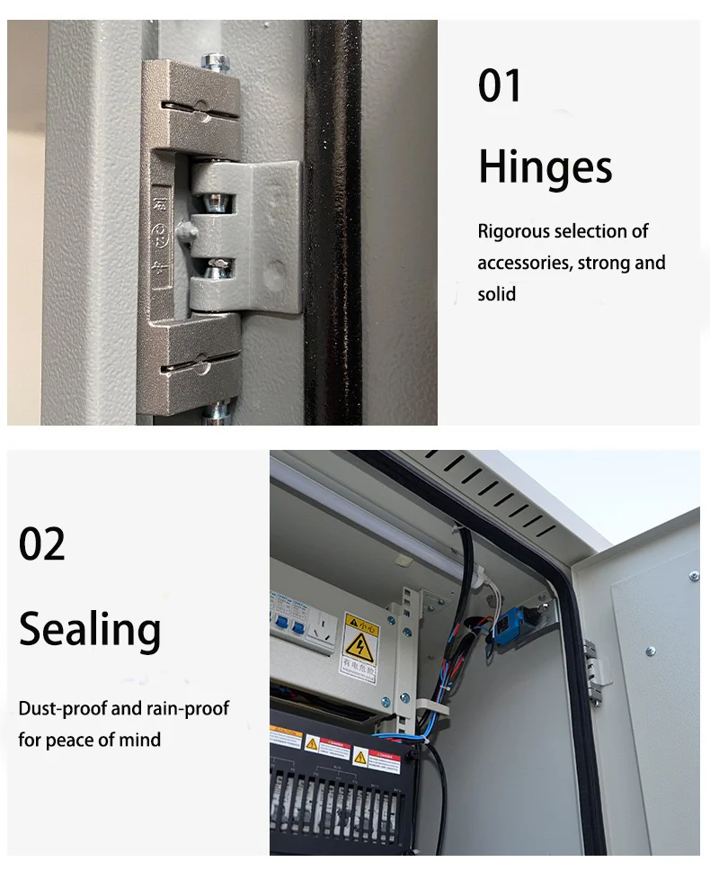 OEM ODM Custom Dual Compartment IP65 Waterproof Galvanized Steel Powder Coated RH Outdoor Cabinet for Electronics Instruments-boxintelecom