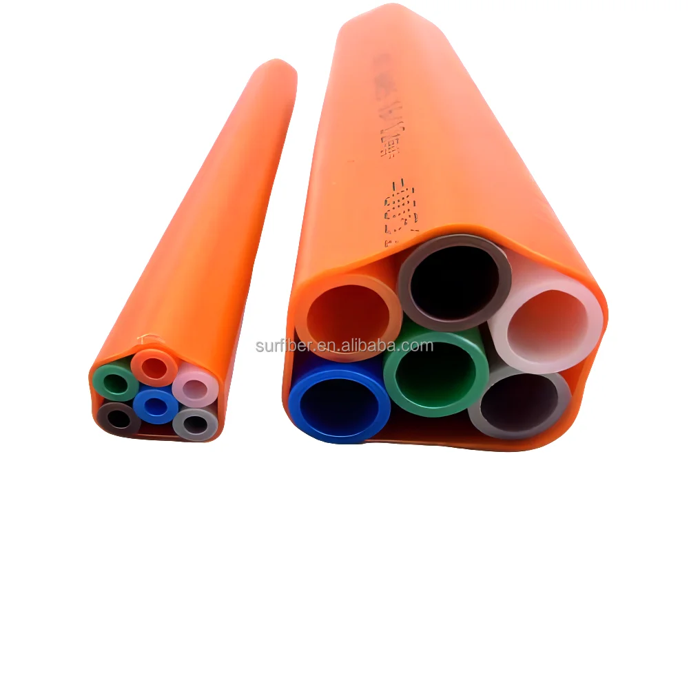 6-Way 14/12mm HDPE Microduct Pipe Bundle with 1.2mm PE Jacket for Fiber Optic Protection