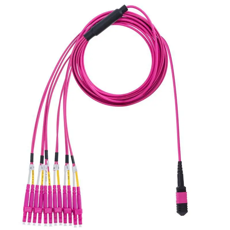 100G 12 Core OM4 MPO-LC Fiber Optic Patch Cable 3M - MTP Pre-Terminated Trunk Cable for Data Center and High-Speed Networks-boxintelecom