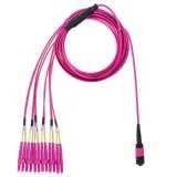 100G 12 Core OM4 MPO-LC Fiber Optic Patch Cable 3M - MTP Pre-Terminated Trunk Cable for Da