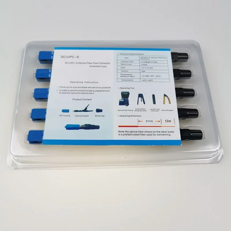 Telecom Grade SC/UPC Embedded Fiber Optic Quick Connector Cold Splice/Cold Joint Indoor FT