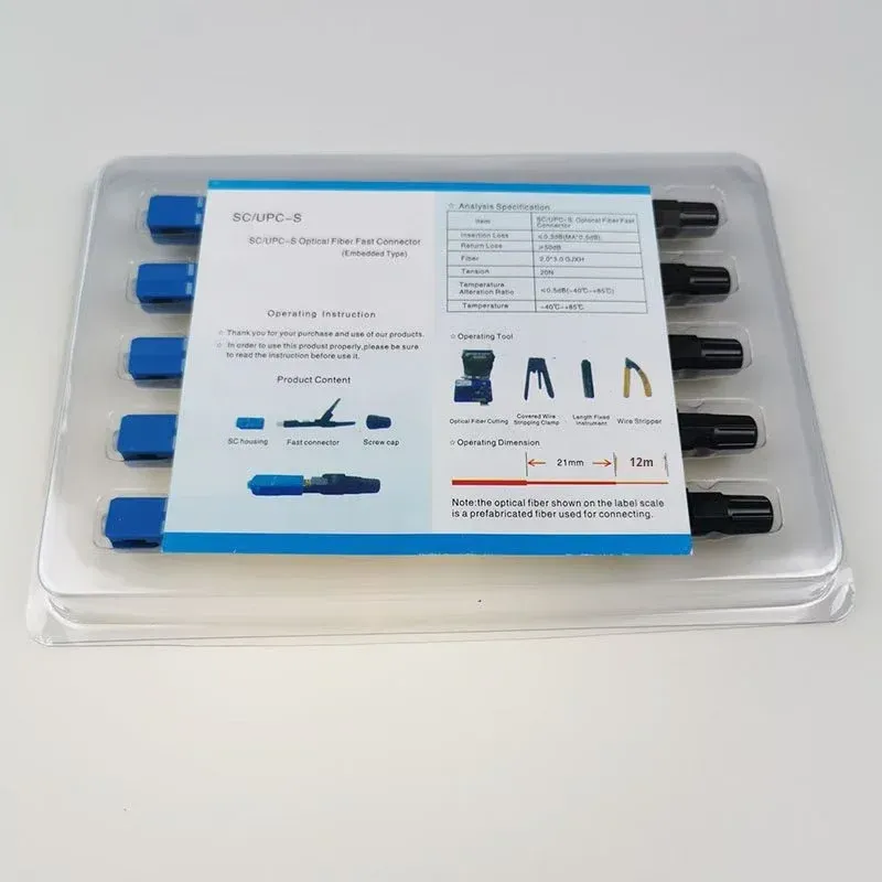 Telecom Grade SC/UPC Embedded Fiber Optic Quick Connector Cold Splice/Cold Joint Indoor FT