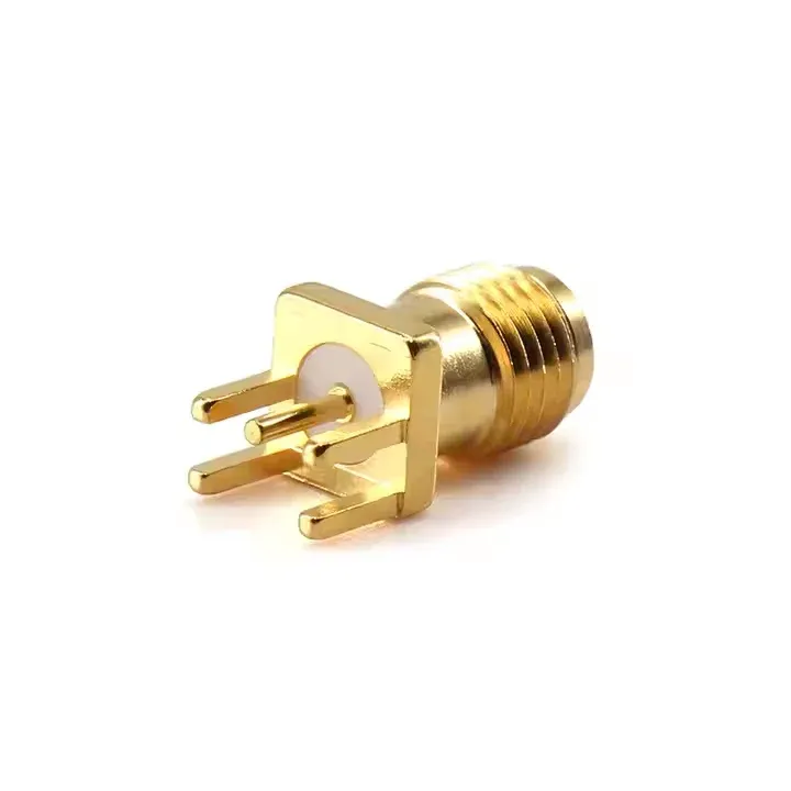 RF Adaptor RF Connector SMA F Brass Gold Plated Rf Connector Splint Coaxial Connector for 