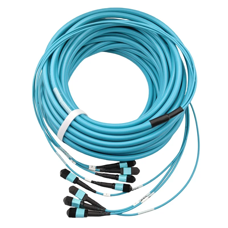 Hot sale 1m 5m 20m MPO Trunk Cable to MPO-12 UPC Male 48 Fibers Multimode OM4 Plenum OFNP Type B Double Jacket-boxintelecom