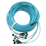 Hot sale 1m 5m 20m MPO Trunk Cable to MPO-12 UPC Male 48 Fibers Multimode OM4 Plenum OFNP 