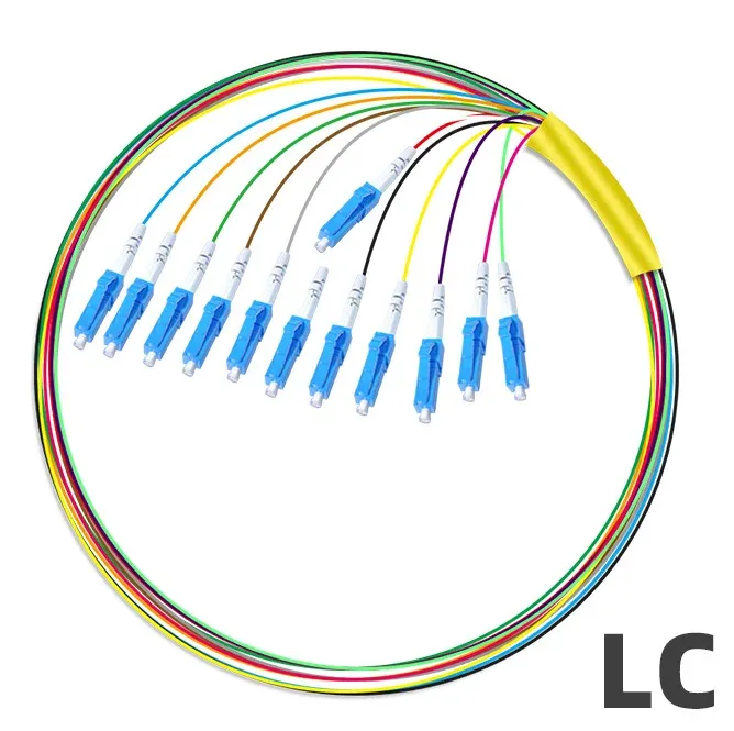 12 Core SC/FC/LC/ST Singlemode Pigtail Fiber Optic Cable - Telecom-Grade Bundle Fiber Patc