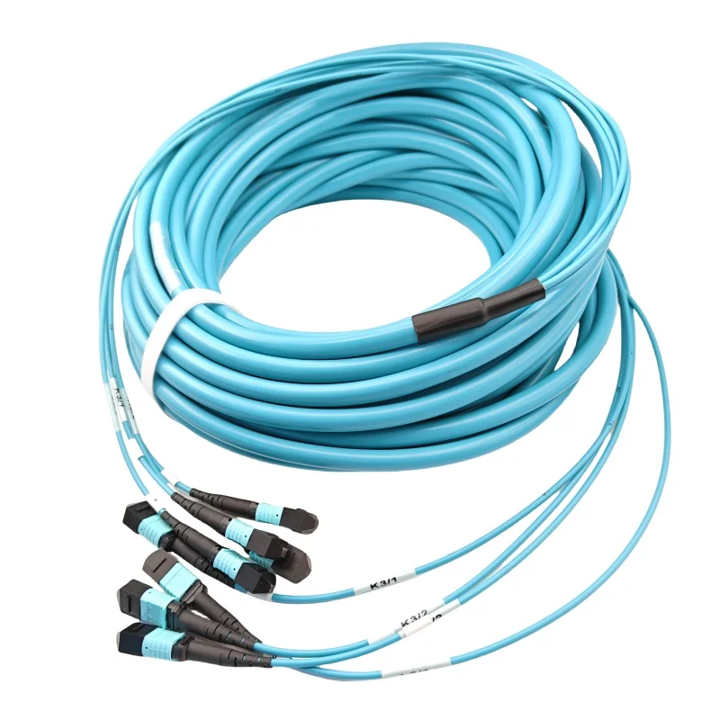 Hot sale 1m 5m 20m MPO Trunk Cable to MPO-12 UPC Male 48 Fibers Multimode OM4 Plenum OFNP Type B Double Jacket-boxintelecom