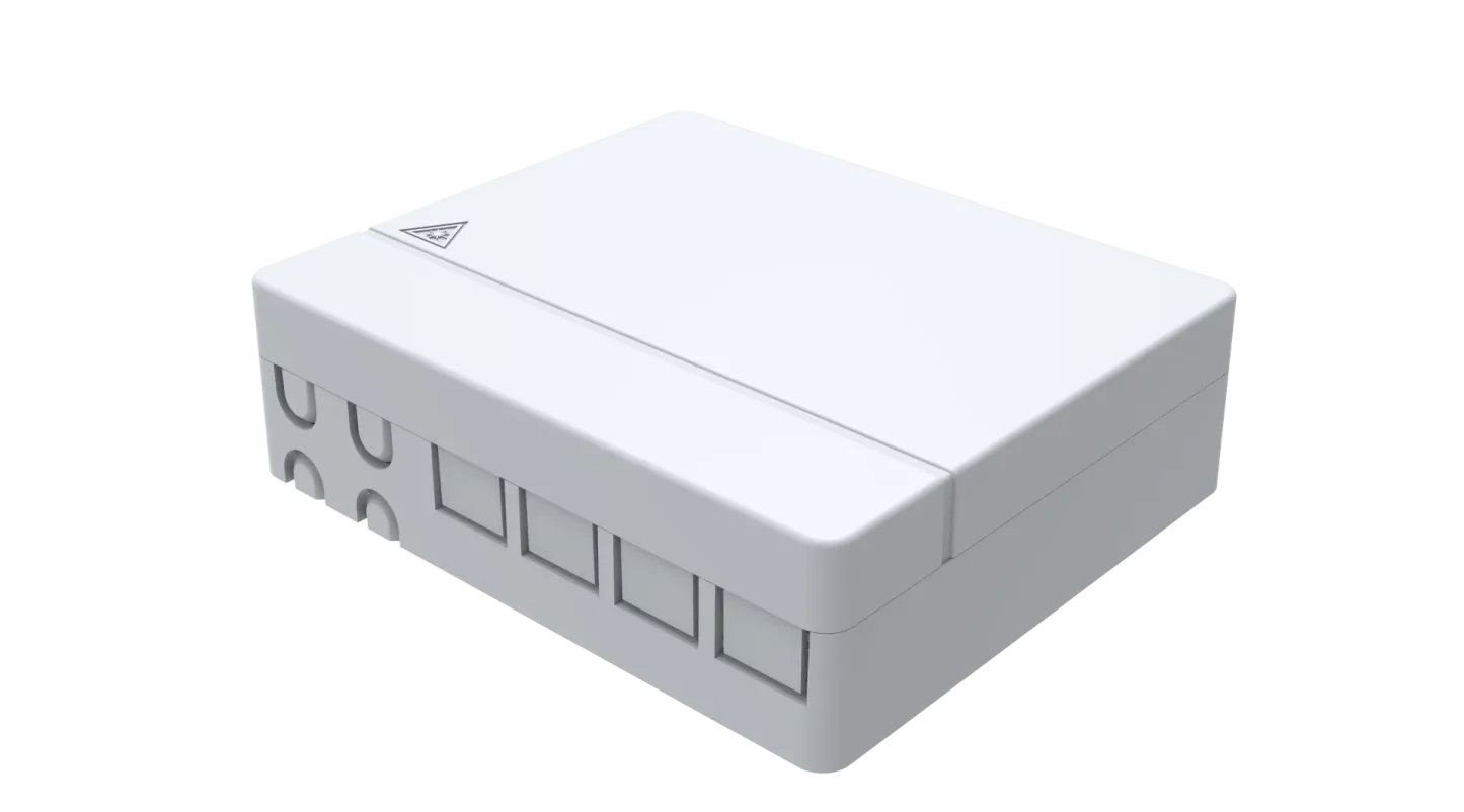 4-Core Fiber Optic Terminal Box POE Network Compatible Used with 2-Port SC & APC Connector