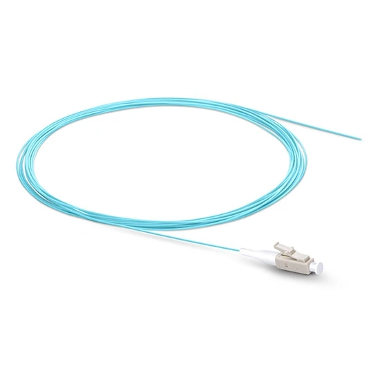 Simplex OM3&OM4 Multimode Fiber Optic Pigtail LC/UPC Connector, PVC/ LSZH Outer Jacket