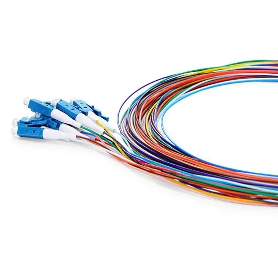 12 Cores Pigtail Fibers Single-Mode Bunch Fiber Optic Pigtail LC/UPC PVC/LSZH Outer Jacket