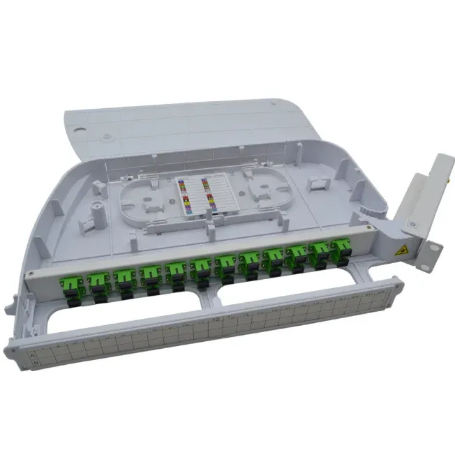 Sliding Type Indoor 24 Port Fiber Optic Patch Panel Wall Mount with SC Adapter