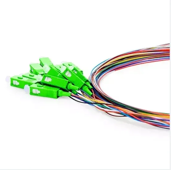 FTTH Pigtails Fiber Optic Bundle Pigtails SCAPC Connector 12 Color 0.9mm SM