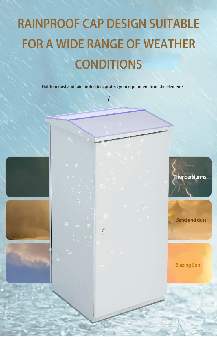 22U Outdoor Electronics Instrument Enclosure Factory-Produced IP55 Stainless Steel Galvanized Steel Aluminum Alloy Rain-boxintelecom
