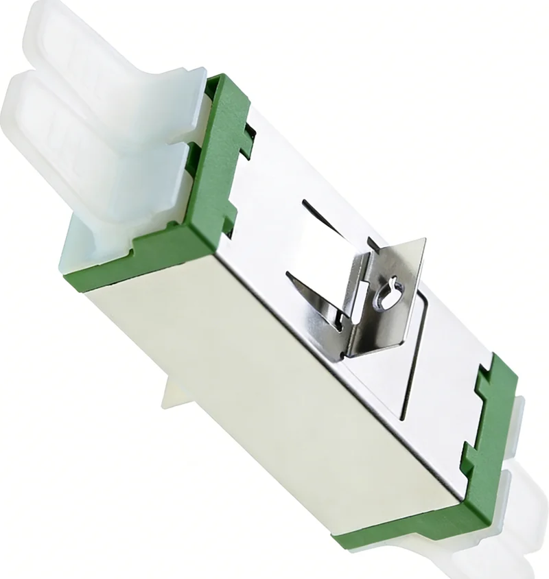 E2000/APC Duplex Fiber Optic Adapter Long Ear Coupler, Singlemode Fiber Connector, ABS Hou