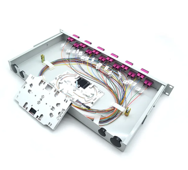 19" Rack-Mount Optical Distribution Frame, 24-Core Fiber Termination Box for SC/LC/FC/ST, Steel ODF for Data Centers-boxintelecom