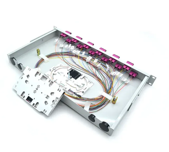 19" Rack-Mount Optical Distribution Frame, 24-Core Fiber Termination Box for SC/LC/FC/ST, Steel ODF for Data Centers-boxintelecom
