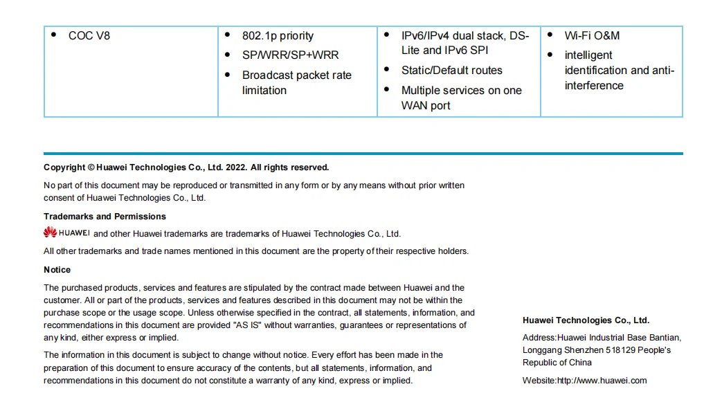 ONU ONT High Quality EG8145X6-10 GPON 4GE+2USB+1TEL+WIFI2.4G/5G WIFI6 Dual Band FTTH Fiber Optic Equipment