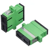 Single Mode SC APC Fiber Optic Adapter Dual Fiber Coupler with Flange Plate Telecom Grade 