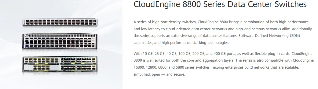 Hua Wei CloudEngine 8800 Series Switch 8850-64CQ-EI 8850-HAM 8851-32CQ8DQ-P 2