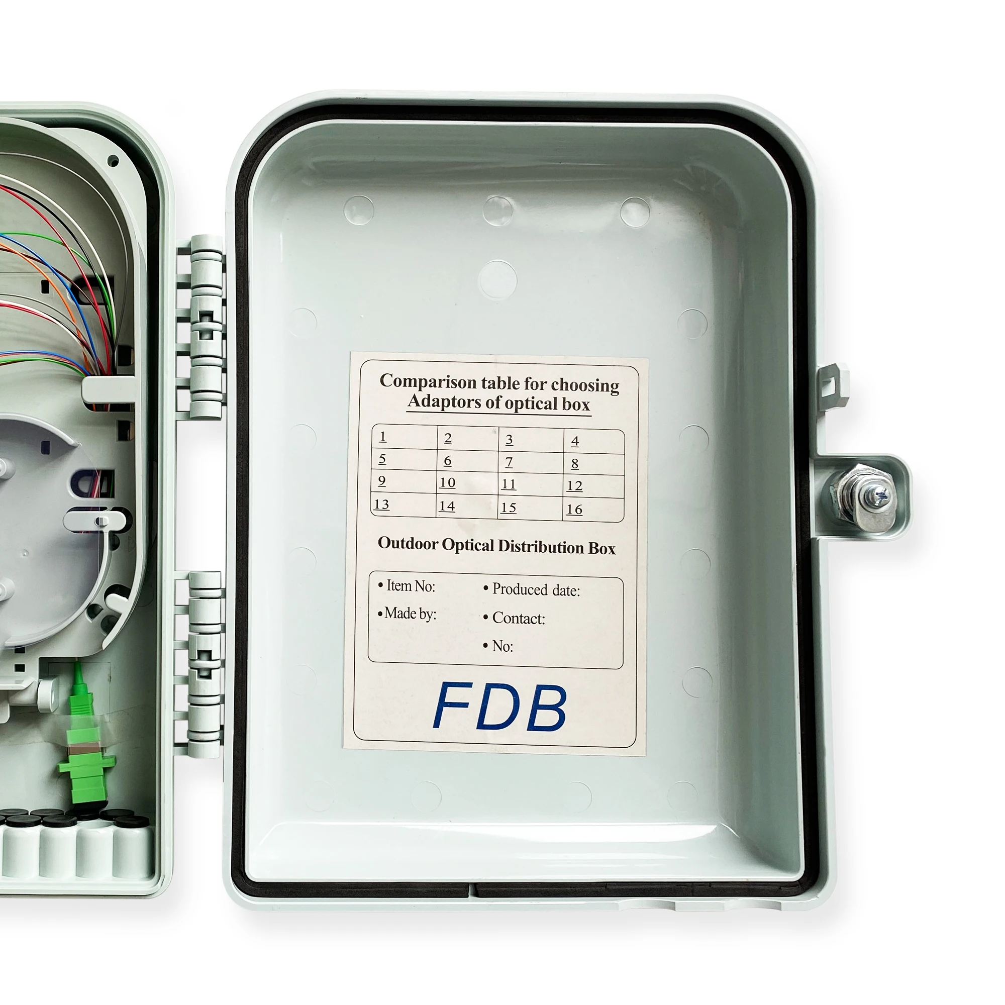 Wall Mount 4 8 12 16 24 Core Fiber Optic Termination Box Splitter Indoor/Outdoor FTTH with
