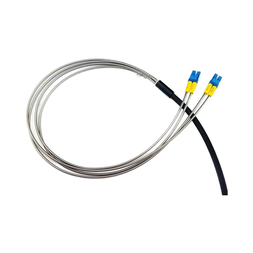 Waterproof  4 Fiber LC LC Armored Fiber Optic  Cable 7.0mm 2 Core Armoured Breakout Outdoo