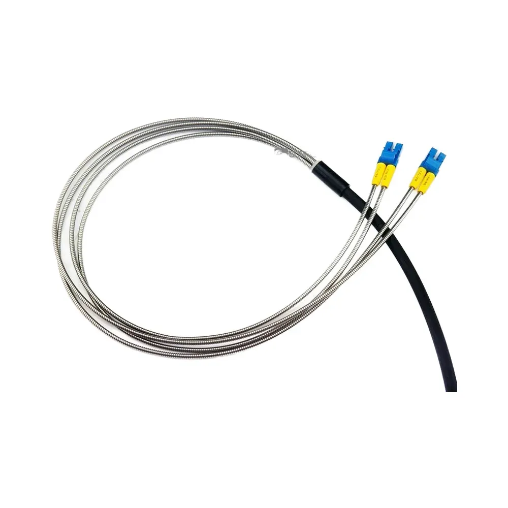 Waterproof  4 Fiber LC LC Armored Fiber Optic  Cable 7.0mm 2 Core Armoured Breakout Outdoo