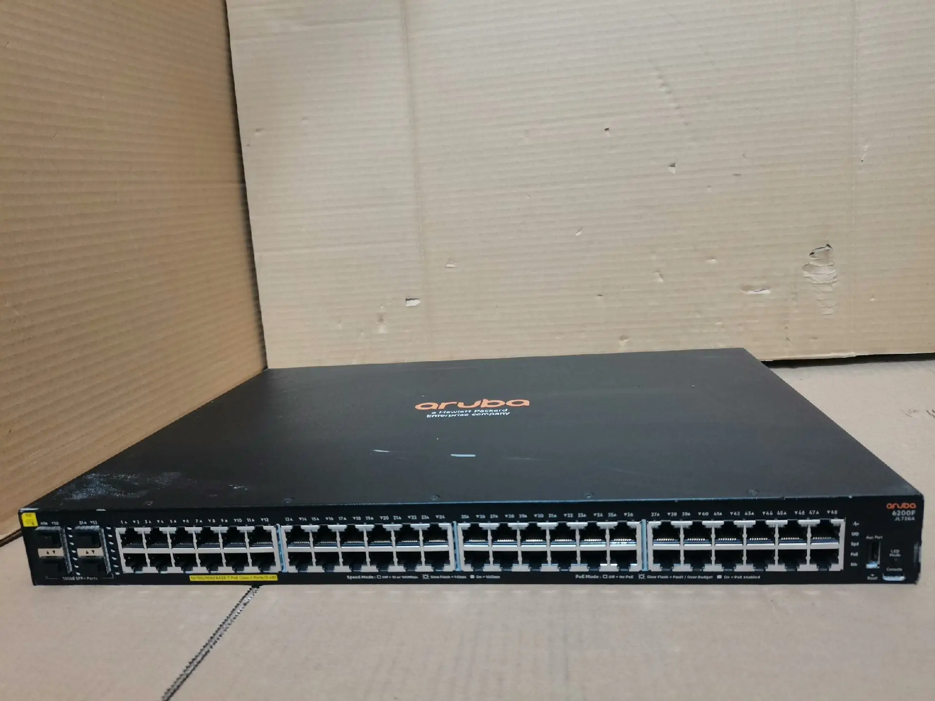 Aruba 6200F Series Switch HPE Aruba 6200F 48G Class4 PoE 4SFP+ 740W Switch JL728A-boxintelecom